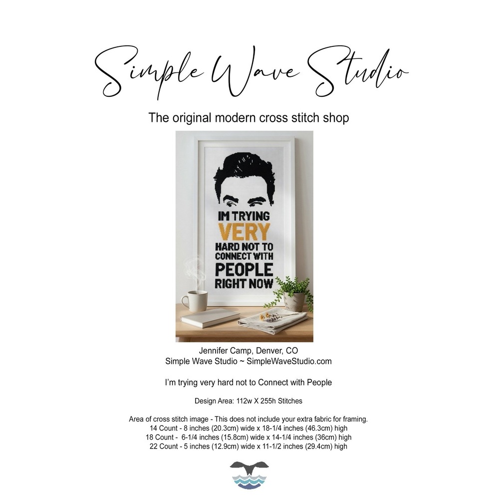 Schitt's Creek David Quote - Counted Cross Stitch Pattern